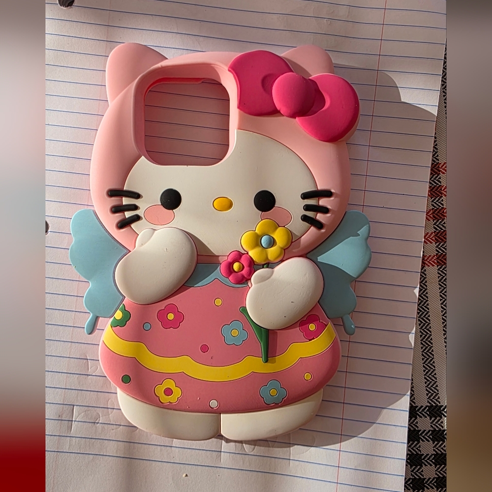 Hello Kitty Silcone Phone Case For I Phone 15 Pro Max.